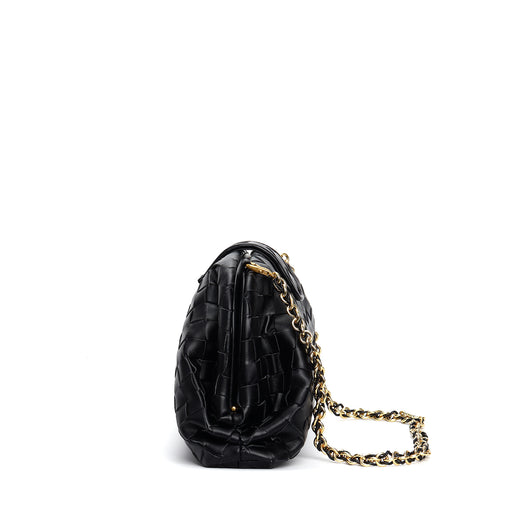 Bolso Mensajero de Cuero Genuino Tejido Cuadrado Pequeño - Image 24