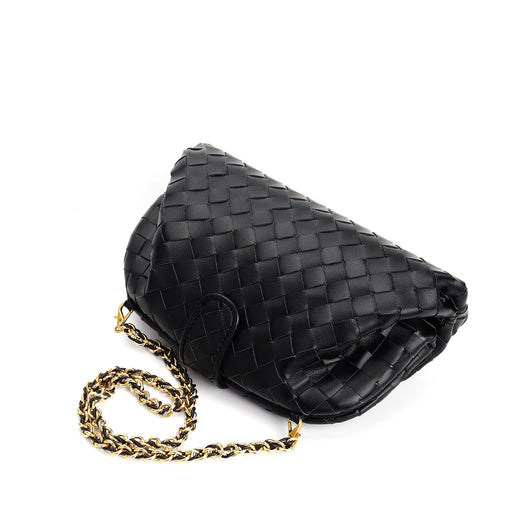 Bolso Mensajero de Cuero Genuino Tejido Cuadrado Pequeño - Image 25