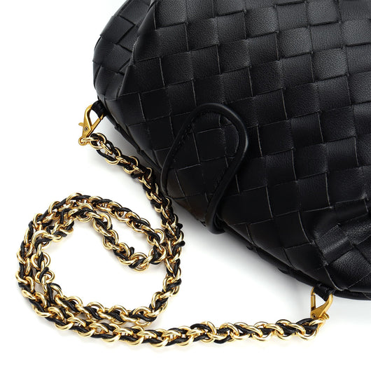 Bolso Mensajero de Cuero Genuino Tejido Cuadrado Pequeño - Image 26