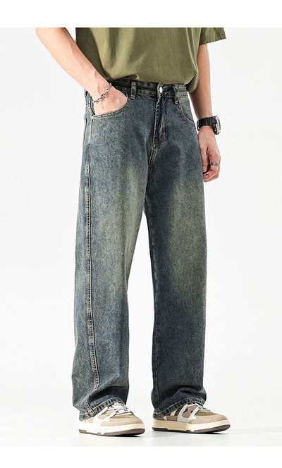 Pantalones Vaqueros Holgados de Color Sólido para Hombre - Image 10
