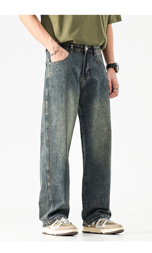 Pantalones Vaqueros Holgados de Color Sólido para Hombre - Image 10