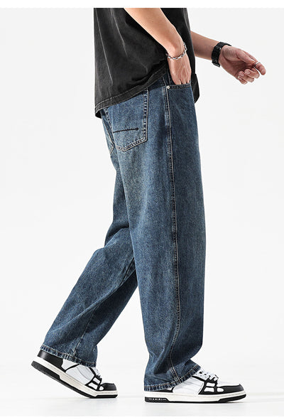 Pantalones Vaqueros Holgados de Color Sólido para Hombre - Image 11