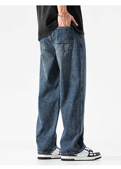Pantalones Vaqueros Holgados de Color Sólido para Hombre - Image 12