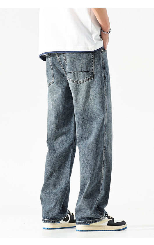 Pantalones Vaqueros Holgados de Color Sólido para Hombre - Image 13