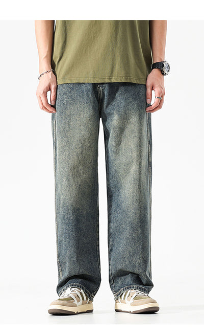 Pantalones Vaqueros Holgados de Color Sólido para Hombre - Image 14