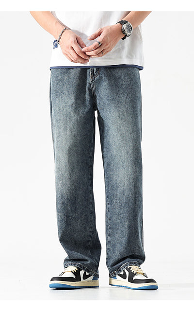 Pantalones Vaqueros Holgados de Color Sólido para Hombre - Image 16