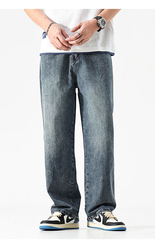 Pantalones Vaqueros Holgados de Color Sólido para Hombre - Image 16