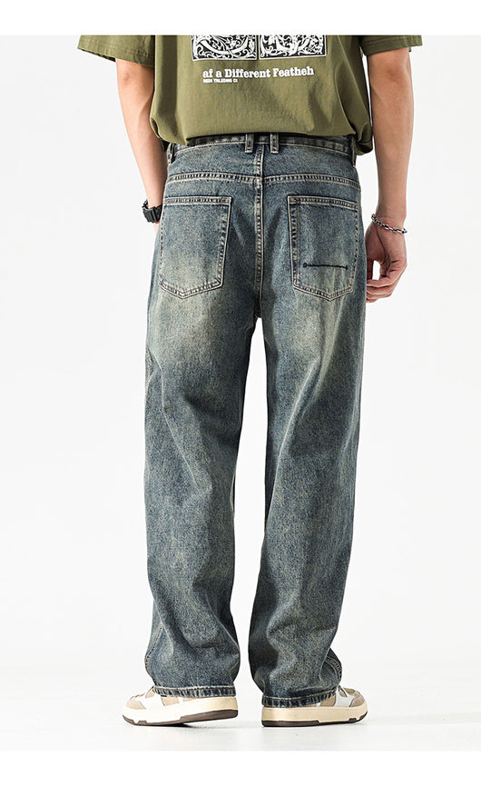 Pantalones Vaqueros Holgados de Color Sólido para Hombre - Image 17