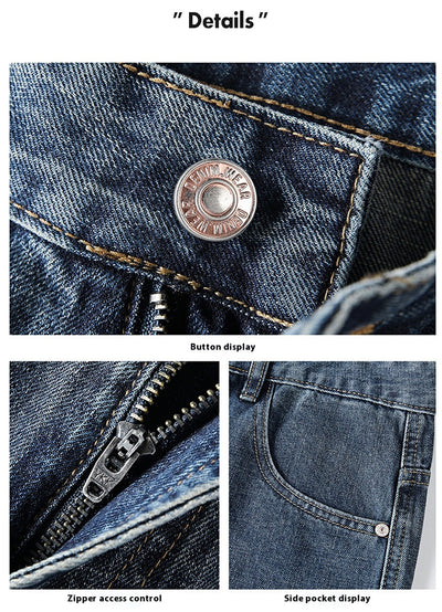 Pantalones Vaqueros Holgados de Color Sólido para Hombre - Image 20