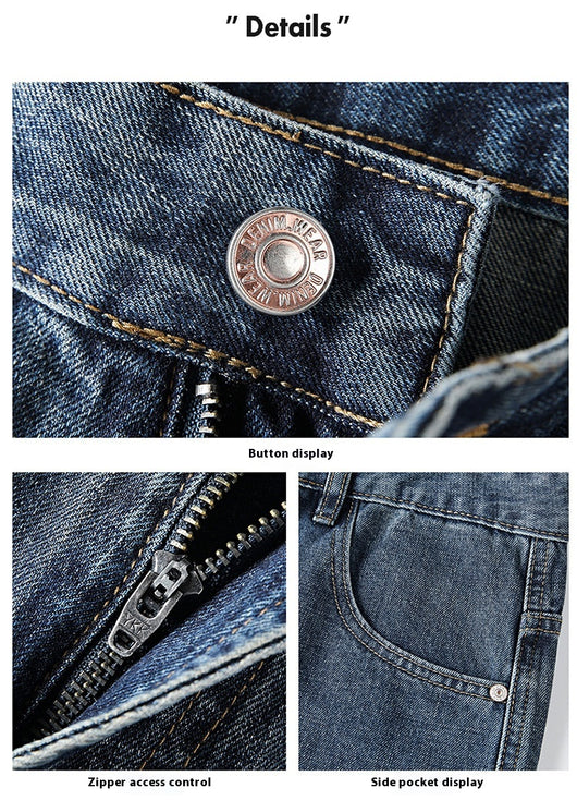 Pantalones Vaqueros Holgados de Color Sólido para Hombre - Image 20