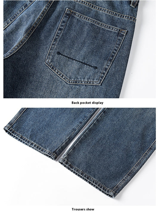 Pantalones Vaqueros Holgados de Color Sólido para Hombre - Image 21