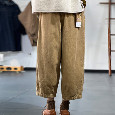 Pantalones Anchos de Pana con Cintura Elástica para Mujer - Image 12