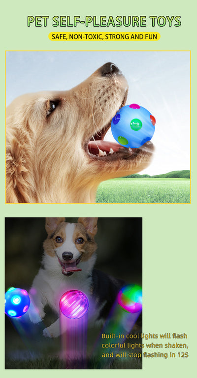 White 10cm TPR pet training ball with colorful luminous dots for small dogs. - Image 18