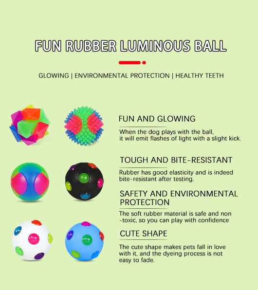 White 10cm TPR pet training ball with colorful luminous dots for small dogs. - Image 19