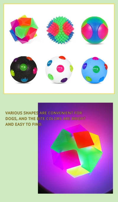 White 10cm TPR pet training ball with colorful luminous dots for small dogs. - Image 20