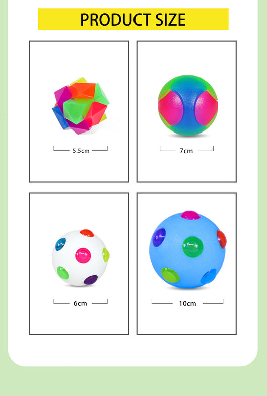 White 10cm TPR pet training ball with colorful luminous dots for small dogs. - Image 21