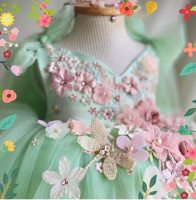 Vestido Infantil con Falda de Tul y Moño - Image 18