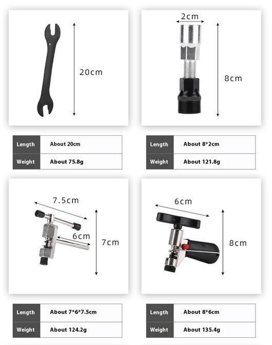 Kit Completo de Herramientas para Reparación de Bicicletas de Montaña con Cortacadenas - Image 44