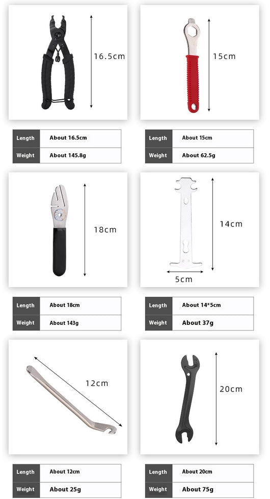 Kit Completo de Herramientas para Reparación de Bicicletas de Montaña con Cortacadenas - Image 45