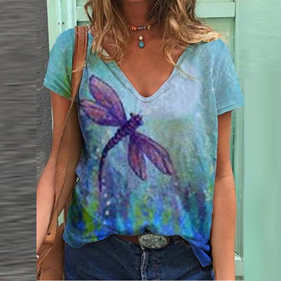 Playera Tie-Dye Cuello V para Mujer - Manga Corta - Image 11