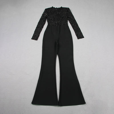 Jumpsuit de Encaje Transparente con Manga Larga para Eventos - Image 22