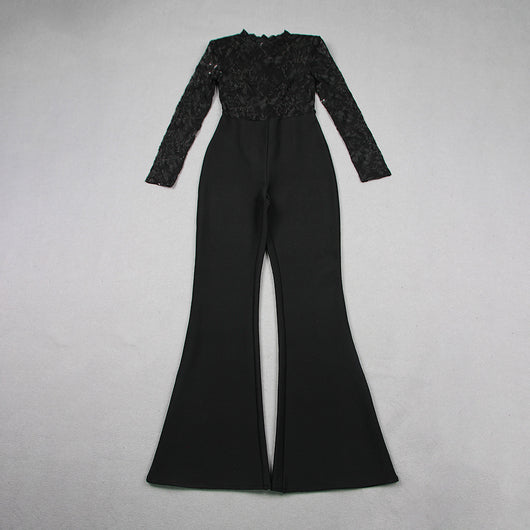 Jumpsuit de Encaje Transparente con Manga Larga para Eventos - Image 22
