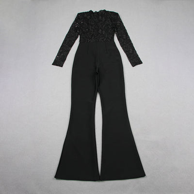 Jumpsuit de Encaje Transparente con Manga Larga para Eventos - Image 26