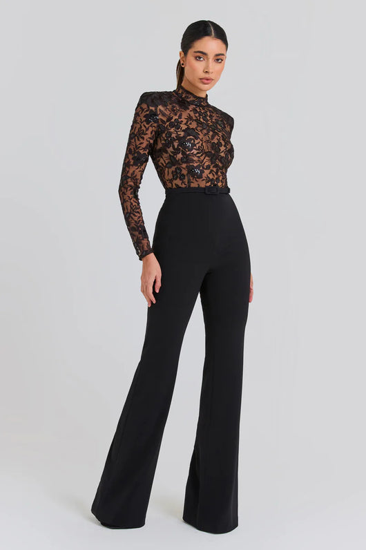 Jumpsuit de Encaje Transparente con Manga Larga para Eventos - Image 29