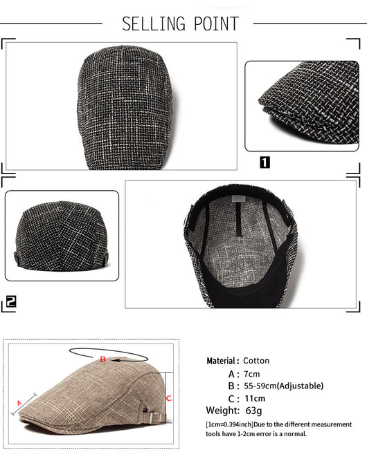 Boina Retro Casual de Algodón y Lino Transpirable para Hombre - Image 27