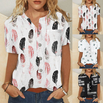 Camisa Suelta Estampada con Diseño Irregular - Image 14
