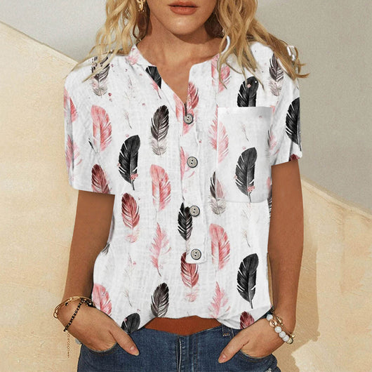 Camisa Suelta Estampada con Diseño Irregular - Image 15