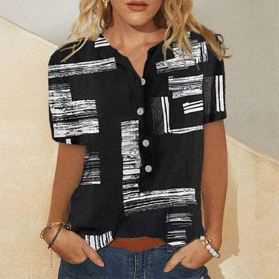 Camisa Suelta Estampada con Diseño Irregular - Image 18