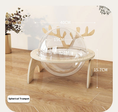 Cama Cápsula Espacial para Gatos en Madera Maciza - Nido Versátil Cuatro Estaciones - Image 22