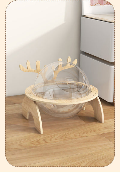 Cama Cápsula Espacial para Gatos en Madera Maciza - Nido Versátil Cuatro Estaciones - Image 23