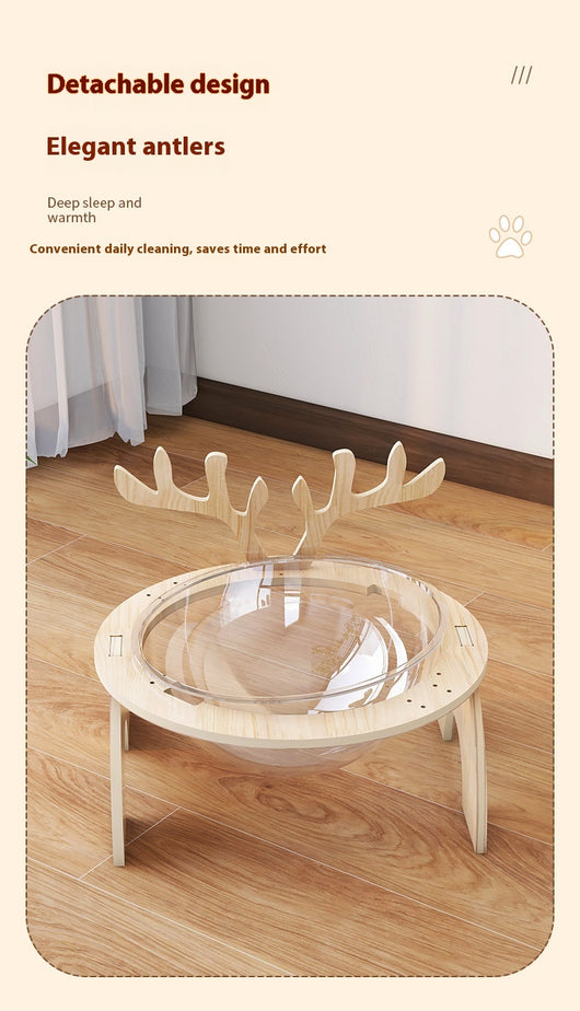 Cama Cápsula Espacial para Gatos en Madera Maciza - Nido Versátil Cuatro Estaciones - Image 28