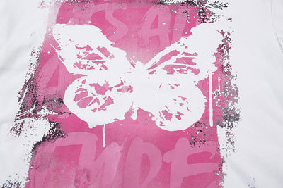 Playera Suelta con Estampado Mariposa Abstracto para Hombre - Image 25