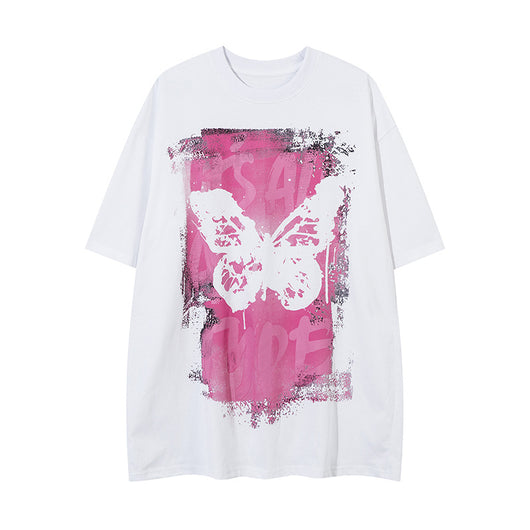 Playera Suelta con Estampado Mariposa Abstracto para Hombre - Image 31