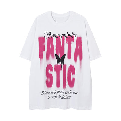 Playera Holgada Mariposas y Letras para Hombre - Comodidad de Verano - Image 30