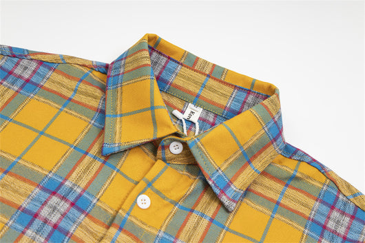 Camisa Suelta a Cuadros de Manga Corta para Hombre - Image 29