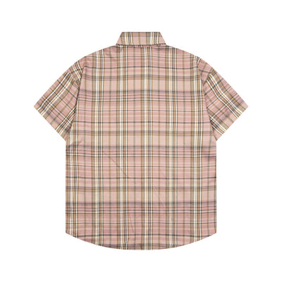 Camisa Suelta a Cuadros de Manga Corta para Hombre - Image 40