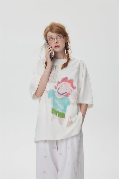 Playera Estampada con Diseño Graffiti Cartoon para Mujer - Image 25