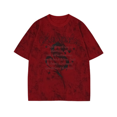 Camiseta Estampada Dragon Letter Tie-Dye para Hombre - Image 18
