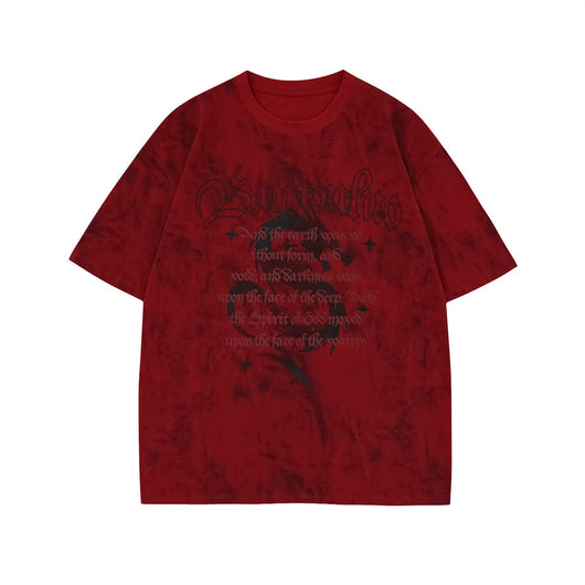 Camiseta Estampada Dragon Letter Tie-Dye para Hombre - Image 18
