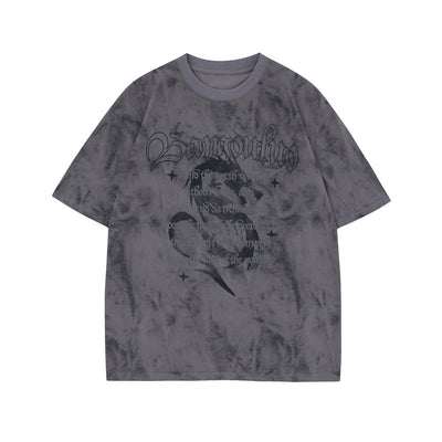 Camiseta Estampada Dragon Letter Tie-Dye para Hombre - Image 22