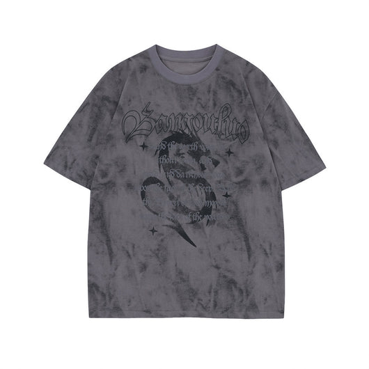 Camiseta Estampada Dragon Letter Tie-Dye para Hombre - Image 22