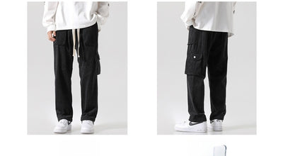 Pantalón Cargo Corduroy Holgado Multibolsillos de Corte Recto - Image 11