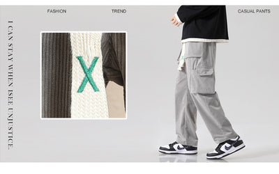 Pantalón Cargo Corduroy Holgado Multibolsillos de Corte Recto - Image 14