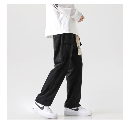 Pantalón Cargo Corduroy Holgado Multibolsillos de Corte Recto - Image 18
