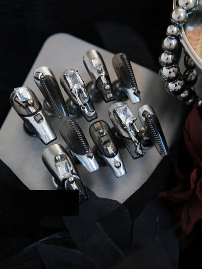 Uñas Postizas Punk Rock Estilo Mecánico para Drag y Manicura Artística - Image 15