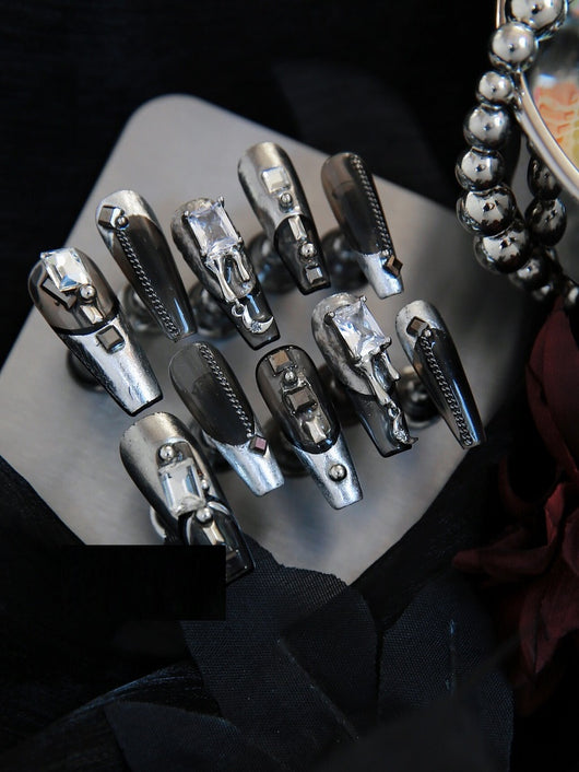 Uñas Postizas Punk Rock Estilo Mecánico para Drag y Manicura Artística - Image 15